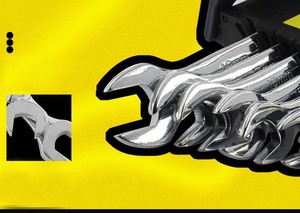 Bền Cao Cấp Thép Chrome Kết Thúc <span class=keywords><strong>10</strong></span> <span class=keywords><strong>Mm</strong></span> Đến 19 <span class=keywords><strong>Mm</strong></span> 9 Pcs Thiết Lập Kết Hợp Cờ Lê End Mở Và Ratchet Cờ Lê - Product Image 5