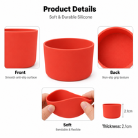 Manchon de protection antidérapant en silicone personnalisé pour base de bouteille, accessoire pour verres, tasses et mugs de voyage
