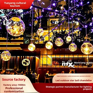 Lampadario a Sospensione LED in Acrilico per Esterni Impermeabile Effetto Cielo Stellato, Luce Ambientale Colorata 20-30cm, Lampada Decorativa per Centri Commerciali - Product Image 1