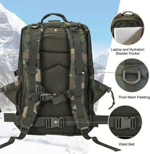 Mochila Táctica de Asalto MOLLE de 45L Resistente al Agua, Mochila de Camping con 5 Compartimentos y Porta Botellas para 3 Días - Product Image 5