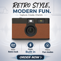 Kamera Digital Tanpa Layar 8MP Tampilan Retro untuk Pernikahan, Acara, dan Pemotretan Sehari-hari