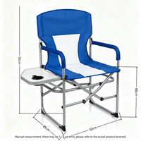Chaise de camping pliante portable moderne avec table d'appoint, porte-gobelet et dossier en maille – Mobilier d'extérieur pour la pêche, les pique-niques, le parc, la terrasse et le jardin