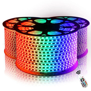 220V 12V trang trí LED SMD 5050 RGB điều khiển từ xa không thấm nước LED Strip Lights/LED Light Strip/Thông minh Strip Ánh Sáng IP65 - Product Image 4