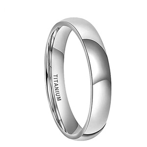Silver Polished Dome Pure <b>Titanium</b> <b>Ring</b> Unisex Wide & Thin Band Classic Plain Wedding Band <b>For</b> Men <b>Women</b> - Product Image 6