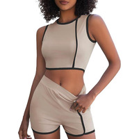 Ensemble de sport pour femme en nylon et élasthanne extensible, respirant, à séchage rapide, taille haute, pour la gym, le yoga et les activités sportives