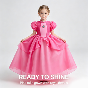 Princesse Peach Costume Robe pour Filles Cosplay Performance Outfit <span class=keywords><strong>Mario</strong></span> et Princesse Peach Robe pour Enfants - Product Image 3