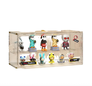 Boîte à jouets en plastique à plusieurs niveaux avec grilles empilables, rangement transparent pour figurines et poupées pour le salon - Product Image 1