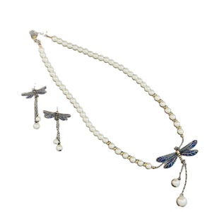 Women's Classic Fashionable Pearl Dragonfly Pendant Necklace Set Romantic Trendy High-End Exquisite Luxurious Future <strong>Angel</strong> <strong>Gift</strong> - Product Image 5