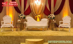 Conjunto de sofás plateados para escenario de boda, conjunto de sofás de moda para boda - Product Image 6