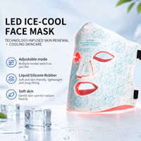 Masque facial LED fourni par l'usine, 276 LED en silicone, 3 couleurs de luminothérapie, infrarouge proche, refroidissement par glace