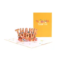 بطاقة معايدة للزفاف ثلاثية الأبعاد, رسالة عيد الشكر ، Thank You Pop Up ، بطاقات للعائلة ، للأب ، للأمهات ، الأصدقاء