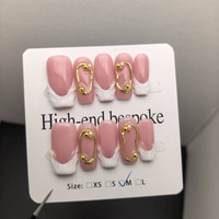 Vente en gros de faux ongles à presser français, 10 pièces, haute qualité, faits à la main, en acrylique, prix d'usine