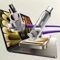 Chargeur USB Ultra Rapide 240W avec Écran LED, Multi-Appareils 4-en-1, et Câble de Charge Rotatif Coudé Type-C pour Téléphone Portable et Imprimante