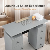 Table de manucure avec collecteur de poussière et casiers à vernis à ongles, bureau de manucure, mobilier de salon de beauté, table de salon de beauté