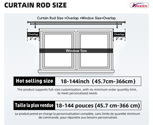 ARODDY Double pôle 18 <span class=keywords><strong>à</strong></span> 28 pouces fenêtres télescopiques noir double <span class=keywords><strong>tringle</strong></span> <span class=keywords><strong>à</strong></span> rideau avec capuchon classique - Product Image 2