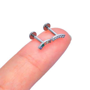 Getta ASTM F136 G23 Titane Clous de Labret Sans Filetage 16G à Poussoir pour Piercing Cartilage Oreille Tragus Hélix, Zircon pour Enfants - Product Image 6