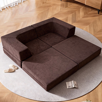 Ensemble de canapés modulaires de luxe modernes en tissu durable avec éponge compressée pour salon, appartement, hôtel, villa