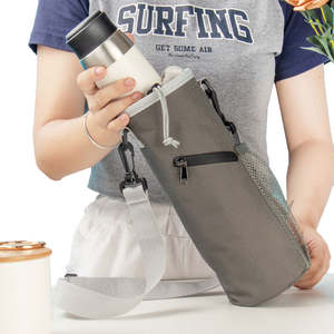 Sacs de transport portables en gros pour vin et whisky, avec bandoulière réglable, fermeture éclair, en polyester, porte-bouteille d'eau et sacs repas - Product Image 3