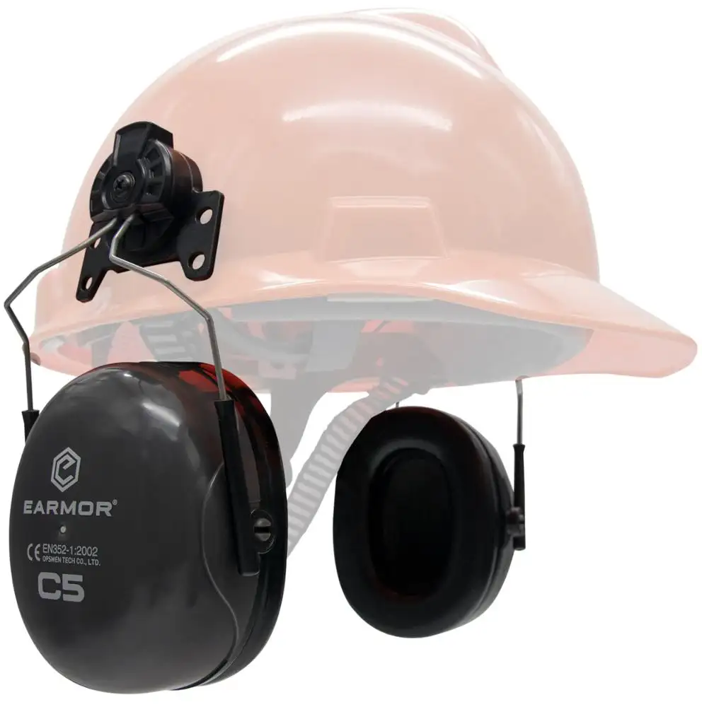 OPSMEN EARMOR C5H Maxintenda Earmuff Nr24 Topi Helm Terpasang Struktur Dobel Cangkang Tenaga Kerja Pabrik Pelindung Pendengaran