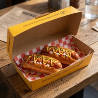 Boîtes à hot-dogs personnalisées, barquettes jetables en papier pour hot-dogs, supports pour saucisses, emballages à emporter pour la restauration rapide