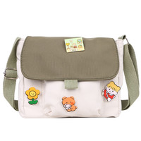 Tas Bahu Selempang Gaya Harajuku Jepang Korea Antik Tas Kasual Kecil Desain Lembut Lucu untuk Pelajar Perempuan