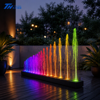 Fontaine moderne TH, petite fontaine d'eau circulaire musicale dansante pour hôtel, place publique, jardin