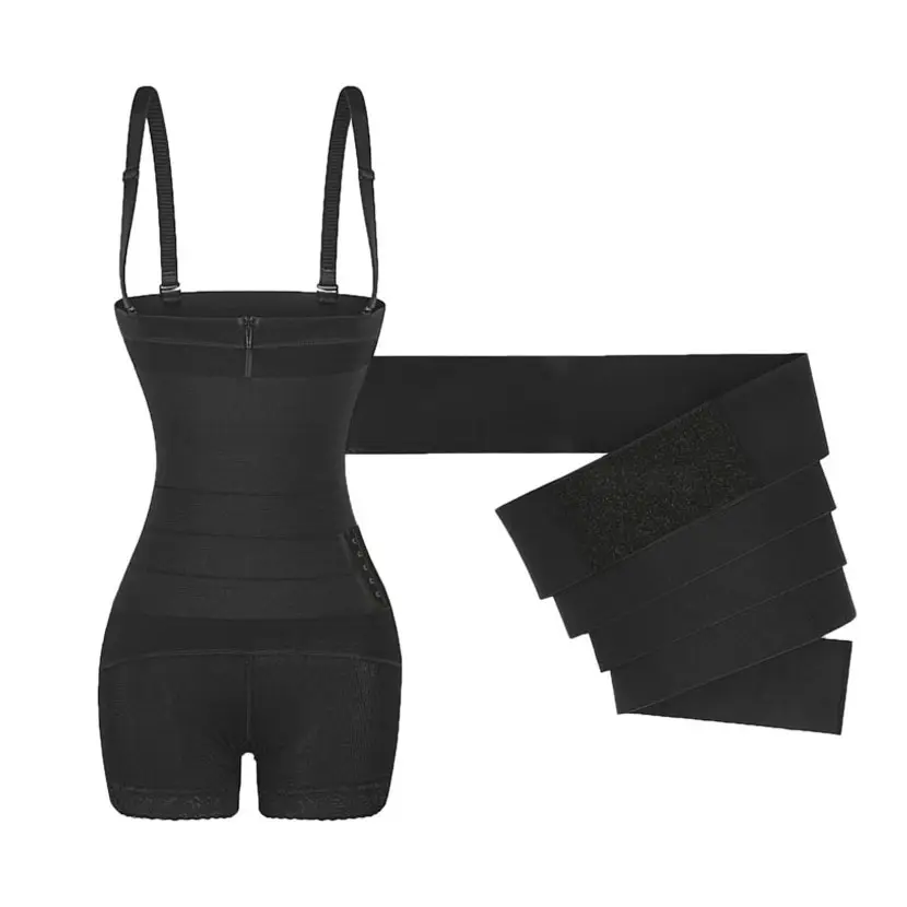 Bande abdominale amovible, ceinture, short, coupe-taille, enveloppant les fesses, rehausse le corps, sous-vêtement, culotte, taille Plus, 2 en 1