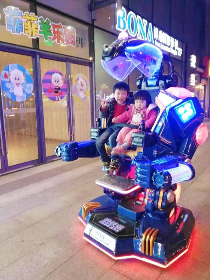 Luxury Electric Iron Man Robot Rides 360 Degree Rotating for Shopping ...