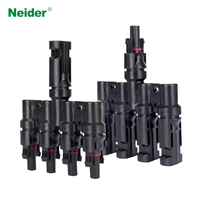 Neider Panneau Câble Connecteur T Branche 4 to1 IP67 Étanche 50A 1000V PPO Matériel PV-T5 PV-T4 Solaire PV Connecteur