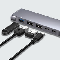 Station d'accueil Type-C 9 ports de haute qualité, hub USB 3.0 et station d'accueil pour ordinateur portable, hub USB-C double 9 en 1 pour ordinateur portable