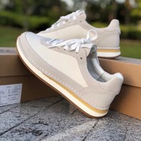 Baskets à lacets en cuir de vache véritable pour femme - Chaussures décontractées respirantes, confortables et durables de couleur unie pour le printemps