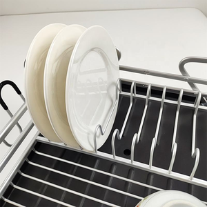 アルミシンク皿ラック皿水切りラックキッチンシンク皿乾燥ラック水切りセット付き - Product Image 4
