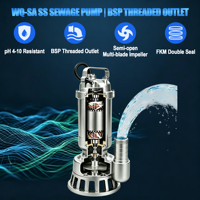 Pompe submersible à basse pression en acier inoxydable 304 316, pompe à eaux usées, pompe de drainage des eaux usées, aquaculture, aménagement paysager, ferme