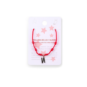 Cavigliera con sette nodi in acciaio inossidabile con lettera N, corda rossa, gioielli fatti a mano alla moda per donne e ragazze - Product Image 2