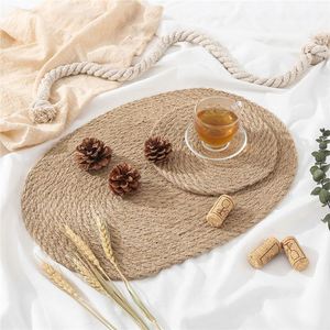 Napperons tissés ronds, napperons en jute naturel, napperons en herbe pour la vente en gros - Product Image 4