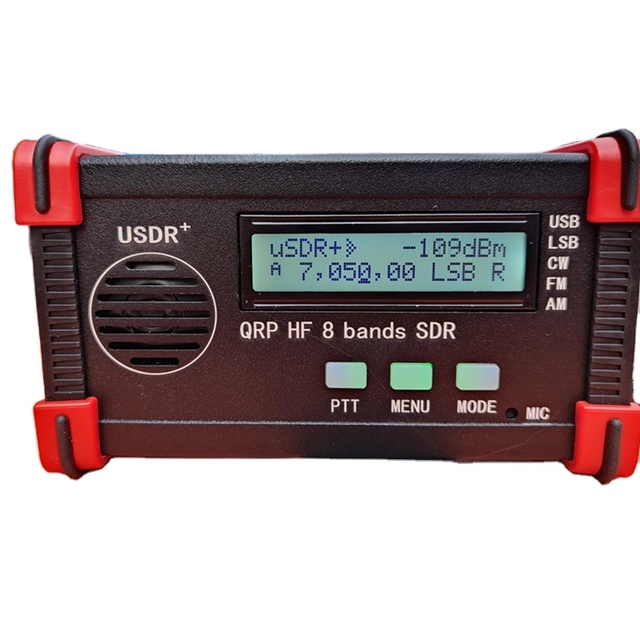USDR USDX PLUS 5W 8 Band SDR All Mode USB, LSB, CW, AM, FM .SSB .HF QRP Transceiver + Battery + Mic + Charger