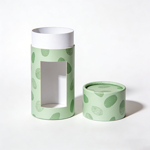 Clear <b>Window</b> Paper Tube, Transparent Visual Kraft Paper Cylinder, Eco PVC <b>Window</b> Custom Printed Round Packaging Tube for Gift - Product Image 1