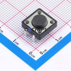 K2-1103DP-C4SW-04 Tactile Switch Through hole-4P,12x12mm Switch Single Pole Single Throw Round Button 2.5N Through Hole - Product Image 1