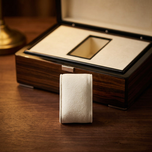 Boîte à montre rectangulaire haut de gamme à fente unique, étui de protection avec intérieur en faux daim beige et fermeture à pression durable - Product Image 6