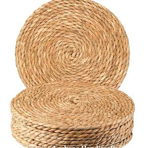 No slip Heat Resistant <b>Mat</b> Natural <b>Round</b> Braided Water Hyacinth Weave Rattan Tablemats Placemats for Dining Table - Product Image 4