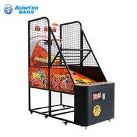 MuchFun Machine de jeu d'arcade de basketball de rue Crazy Hoop, pliable, pour adultes, d'intérieur, électronique, à monnayeur, avec tableau de scores LED, en métal