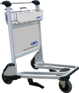 Chariot à bras 200kg en alliage d'<span class=keywords><strong>aluminium</strong></span> plate-forme de chariot à aéroport frein automatique 4 roues demi-taille chariot de ligne aérienne trois roues - Product Image 5