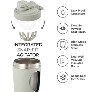 Shaker personalizzato con logo, bottiglia termica in acciaio inossidabile <span class=keywords><strong>a</strong></span> doppia parete sottovuoto da 20oz, tazza shaker per proteine resistente da palestra - Product Image 3