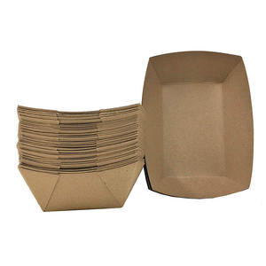 Mua Dùng Một Lần Mỡ Chịu Mài Mòn Phục Vụ Tấm Bìa Thuyền Kraft Nâu Giấy Thực Phẩm Khay Các Bên Hội Chợ Dã Ngoại Lễ Hội Giữ - Product Image 3