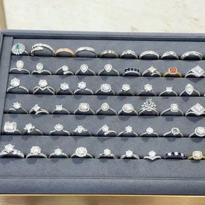 Dimond Weeding Ring Mossanite Jewelry Vvs Rings Joyas En Plata <b>Por</b> Gramo Cocktail Rings Women Jewelry Anillos Luminosa - Product Image 1