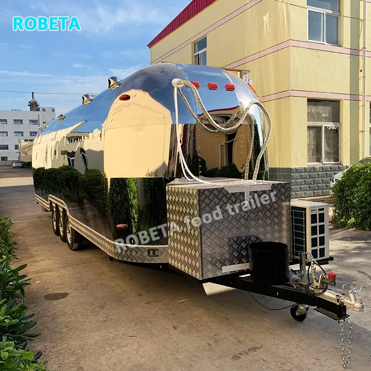 Van Mobil, Van Udara Consesi Trailer Makanan Trailer Stainless Steel Truk Makanan Karavan Besar Standar Australia