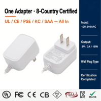 Adaptateur secteur haute qualité 5V 3A 15W avec prise US, alimentation à découpage pour caméra de sécurité CCTV, routeur, haut-parleur Bluetooth, chargeur haute efficacité