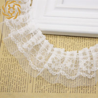 Bordure en dentelle à volants en polyester de 5 cm (2 pouces), pour la couture de robes DIY, la confection de textiles de maison et les travaux manuels