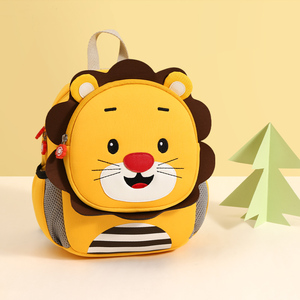 Sac à dos en néoprène motif animaux mignons pour garçons et filles de 3 à 6 ans, avec fermeture éclair, sangle de sécurité et double bretelles pour le quotidien - Product Image 4