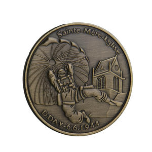 库存飞马桥 1944 年 D 日登陆行动纪念锌合金压铸镀金爱国主义收藏硬币英国空降部队 - Product Image 6